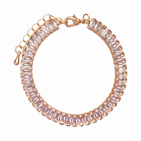 Gold Tone Baguette Cut Bracelet