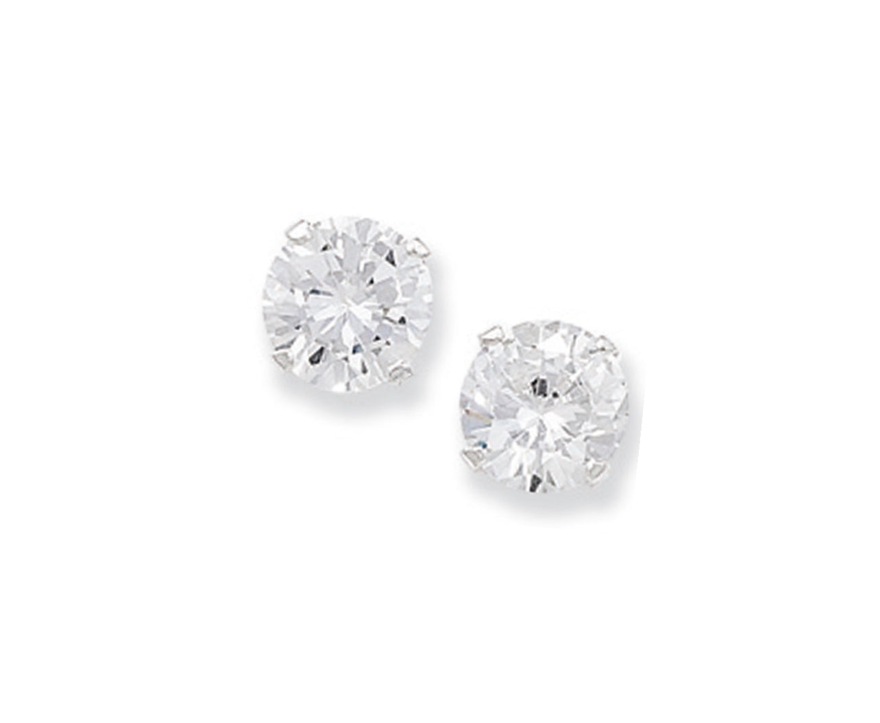 Sterling Silver Round Cubic Zirconia Earrings