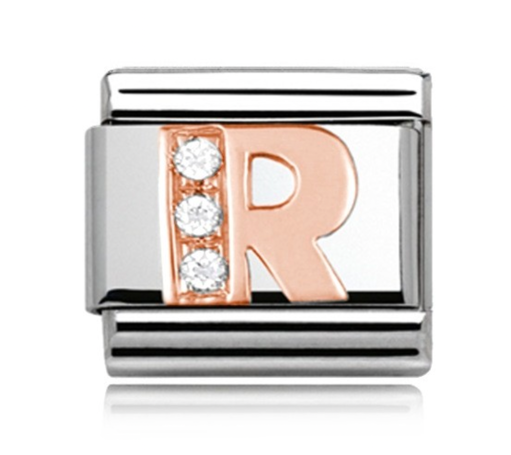 Rose Initial R Charm