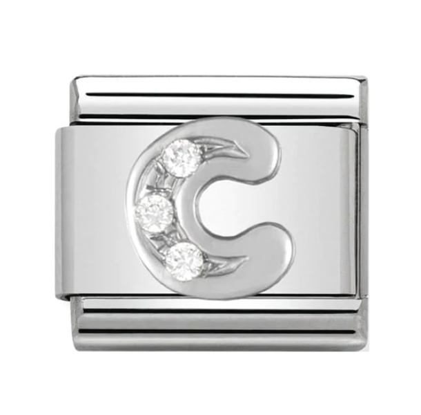 Silver Initial C Charm