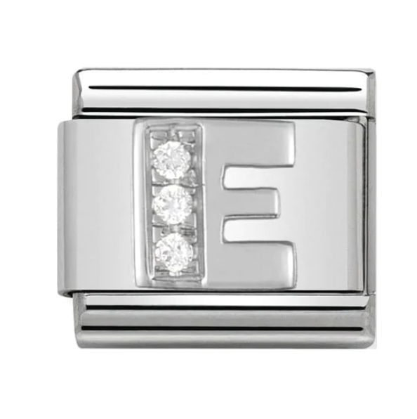 Silver Initial E Charm