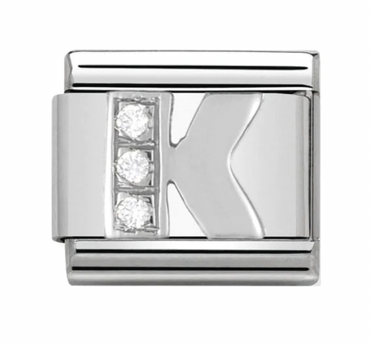 Silver Initial K Charm