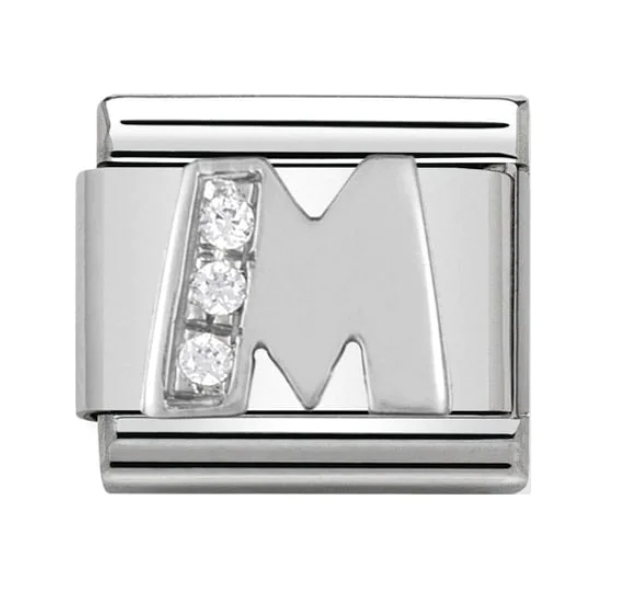 Silver Initial M Charm