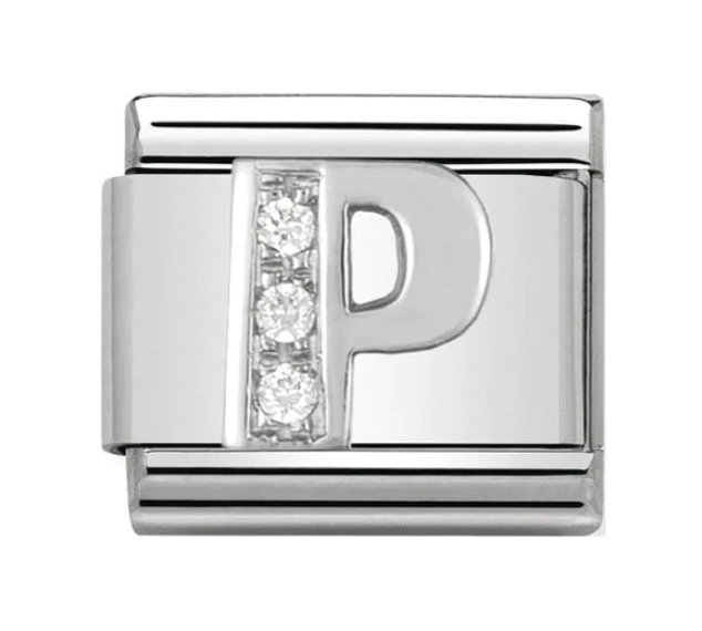 Silver Initial P Charm