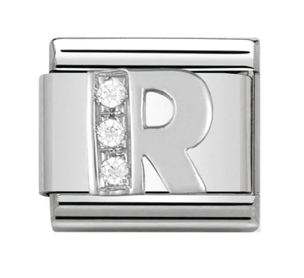 Silver Initial R Charm