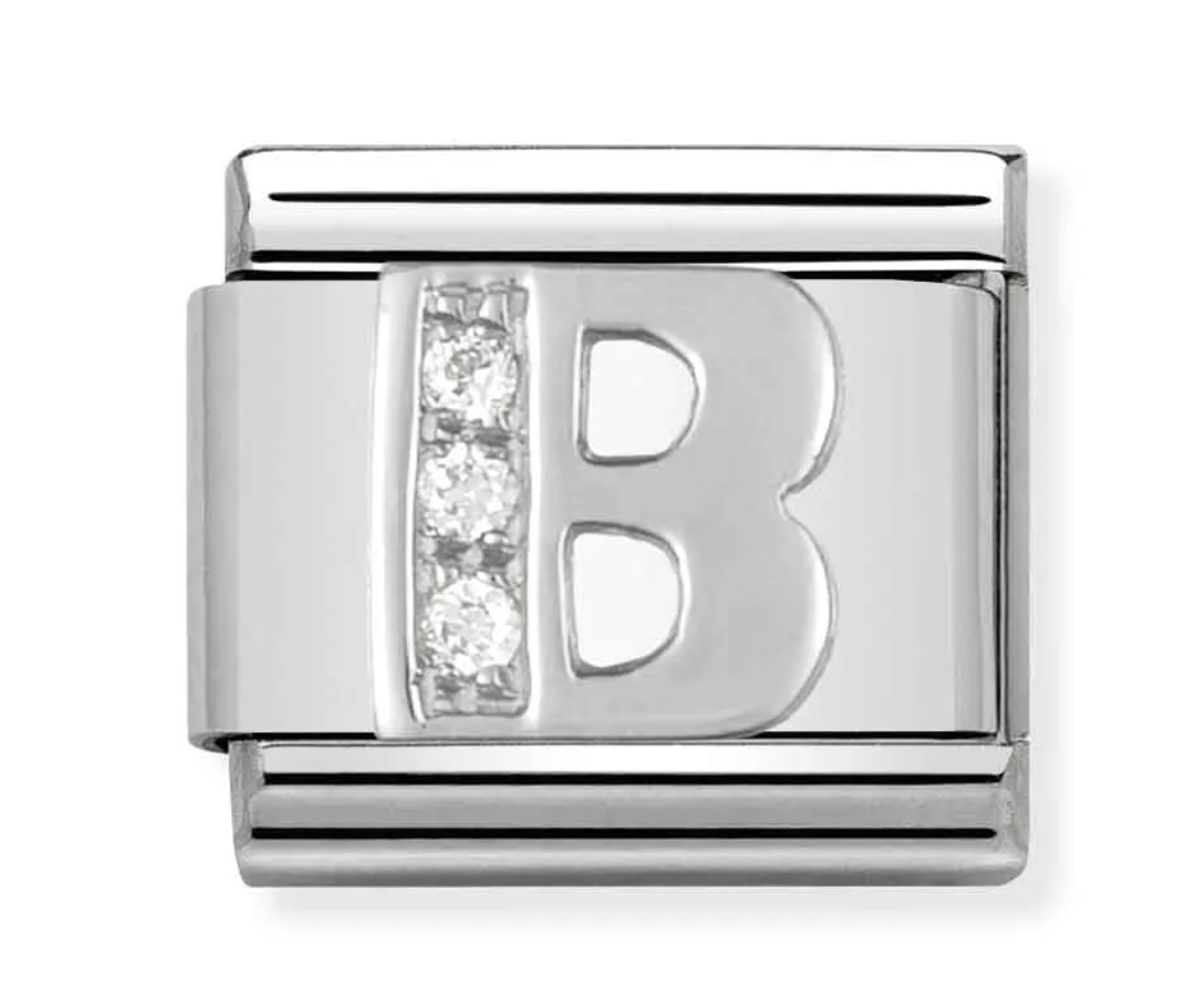 Silver Initial B Charm